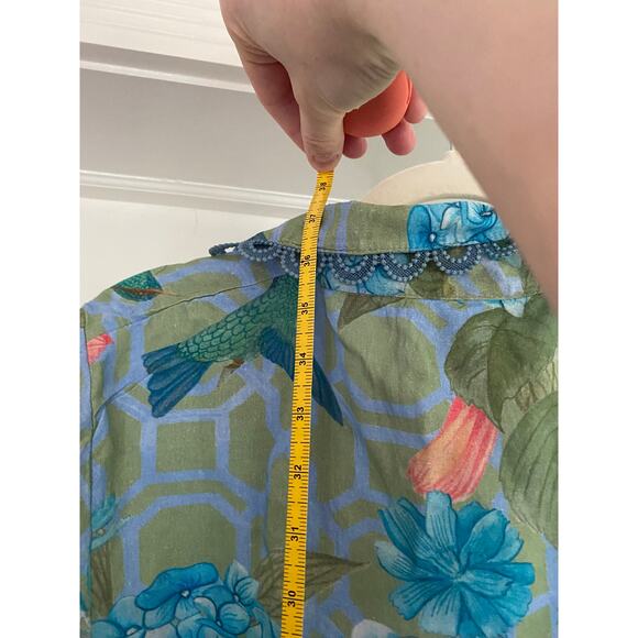 VICTORIA DUNN - Darcy - Lotus Branch Dress, Hydrangea Blue, Large, 208$ - Picture 9 of 9